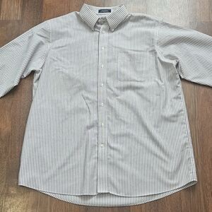 STAFFORD mens oxford dress shirt SIZE 17.5x35 COLOR BURGUNDY LXL13